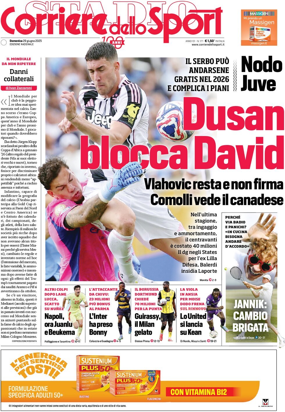Corriere Dello Sport, prima pagina