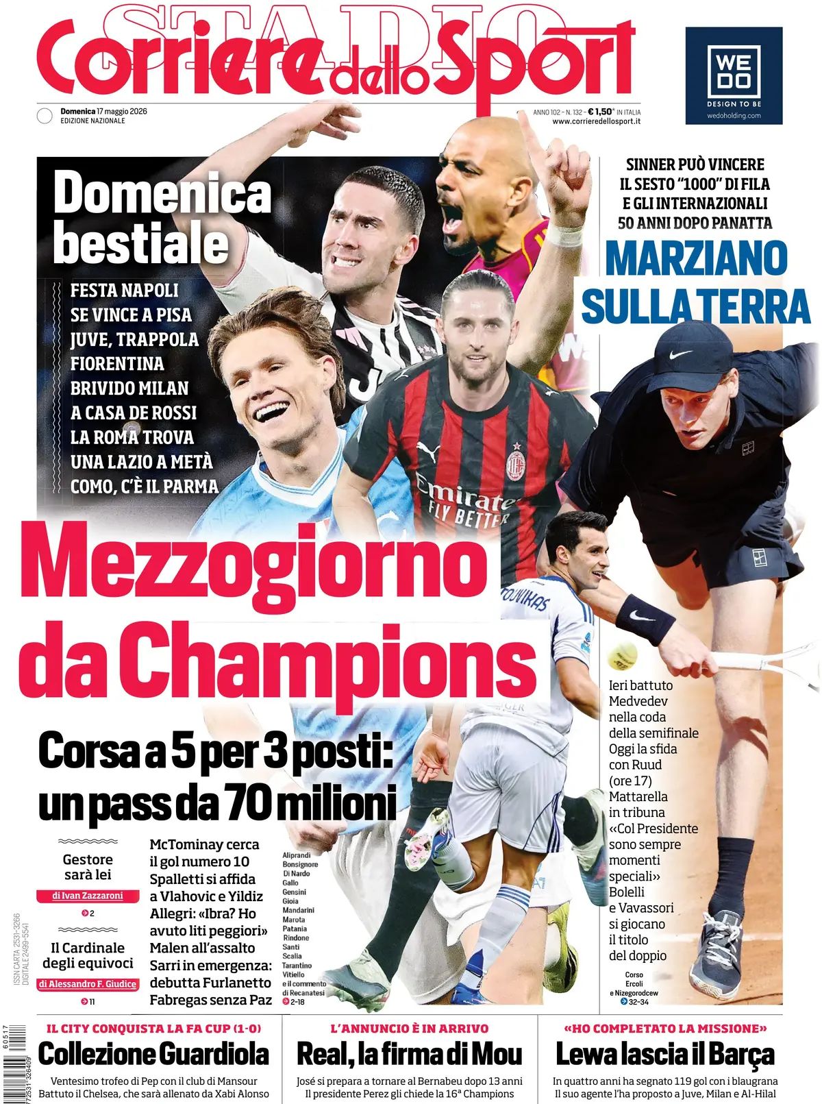 Corriere Dello Sport, prima pagina
