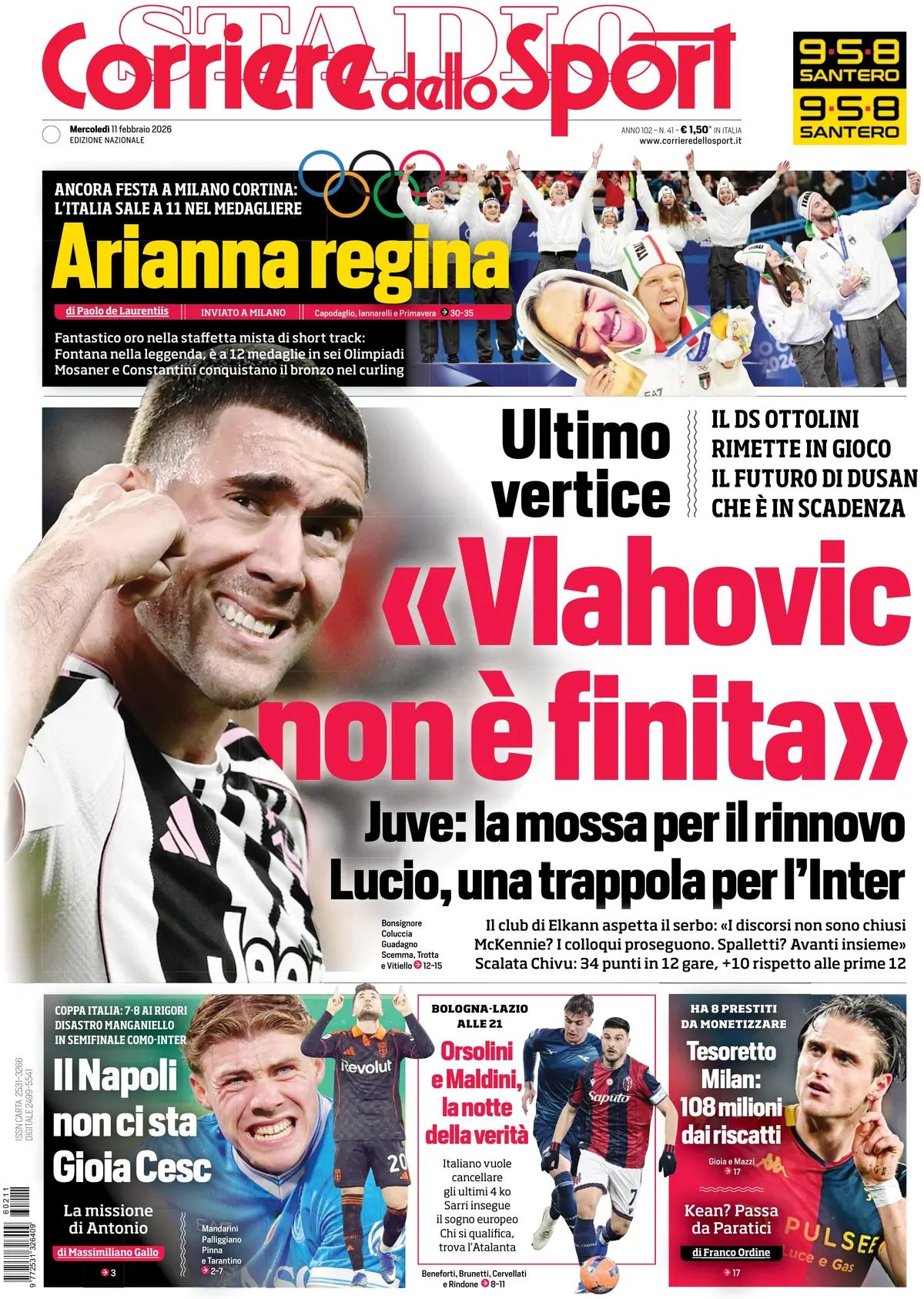 Corriere Dello Sport, prima pagina