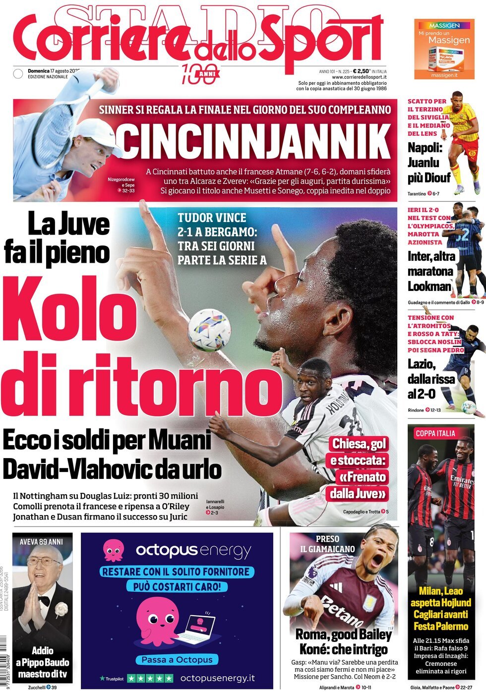 Corriere Dello Sport, prima pagina