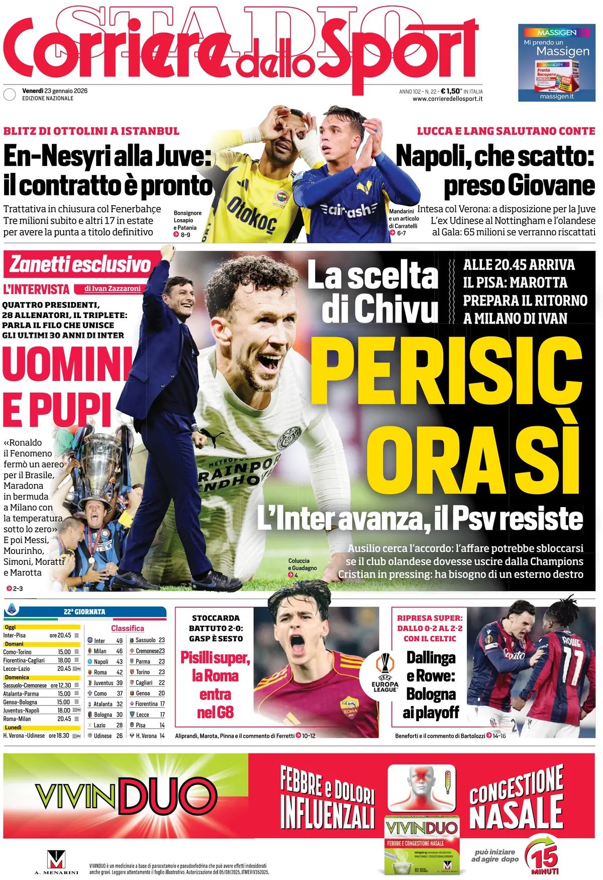Corriere Dello Sport, prima pagina