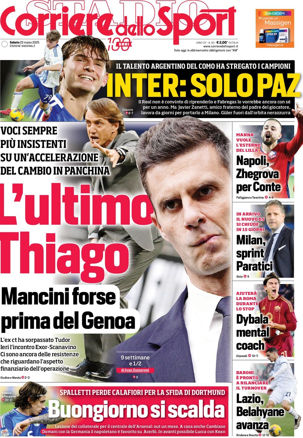 Corriere Dello Sport, prima pagina