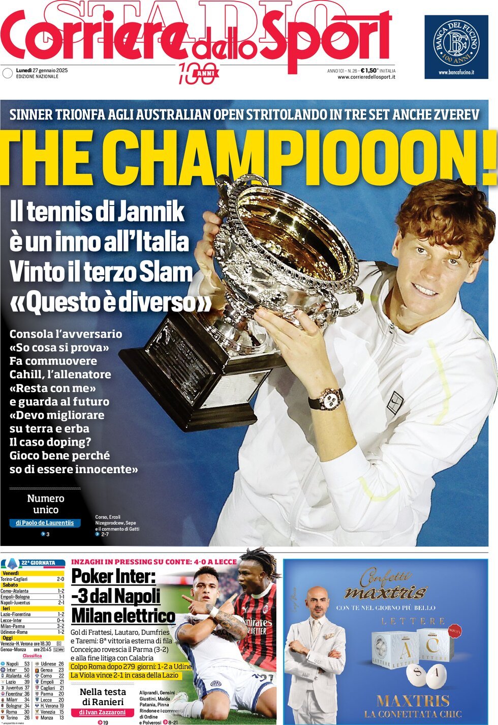 Corriere Dello Sport, prima pagina