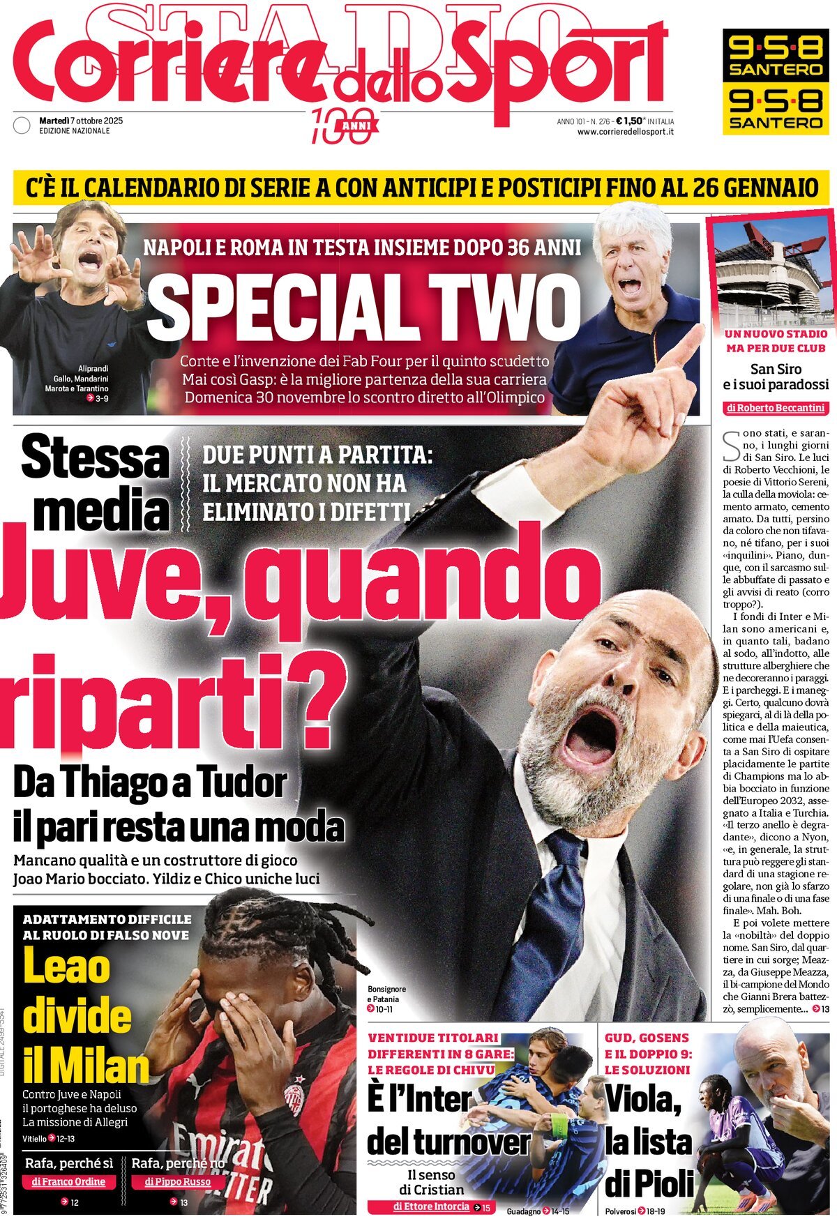 Corriere Dello Sport, prima pagina