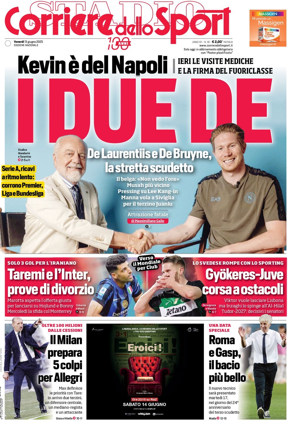 Corriere Dello Sport, prima pagina