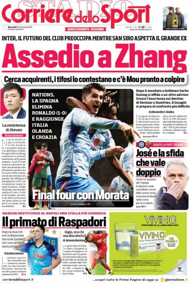 Corriere Dello Sport, prima pagina