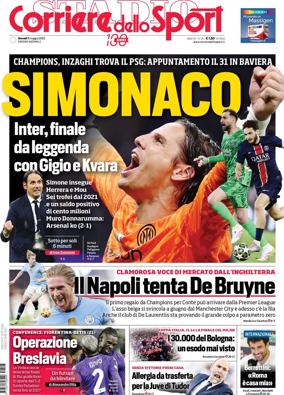 Corriere Dello Sport, prima pagina