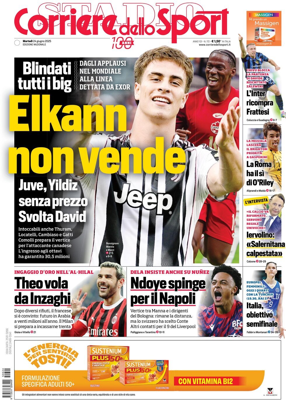 Corriere Dello Sport, prima pagina