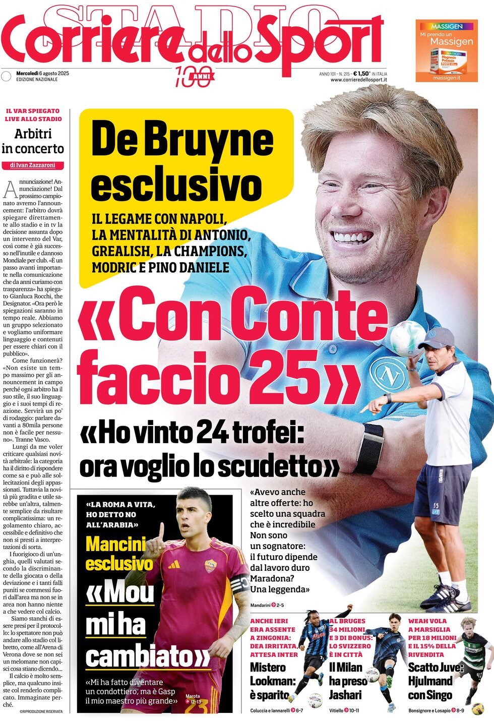 Corriere Dello Sport, prima pagina