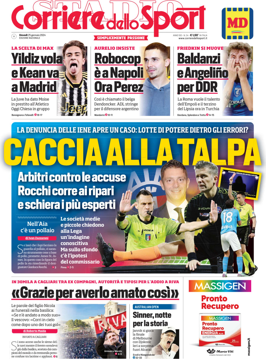 Corriere Dello Sport, prima pagina