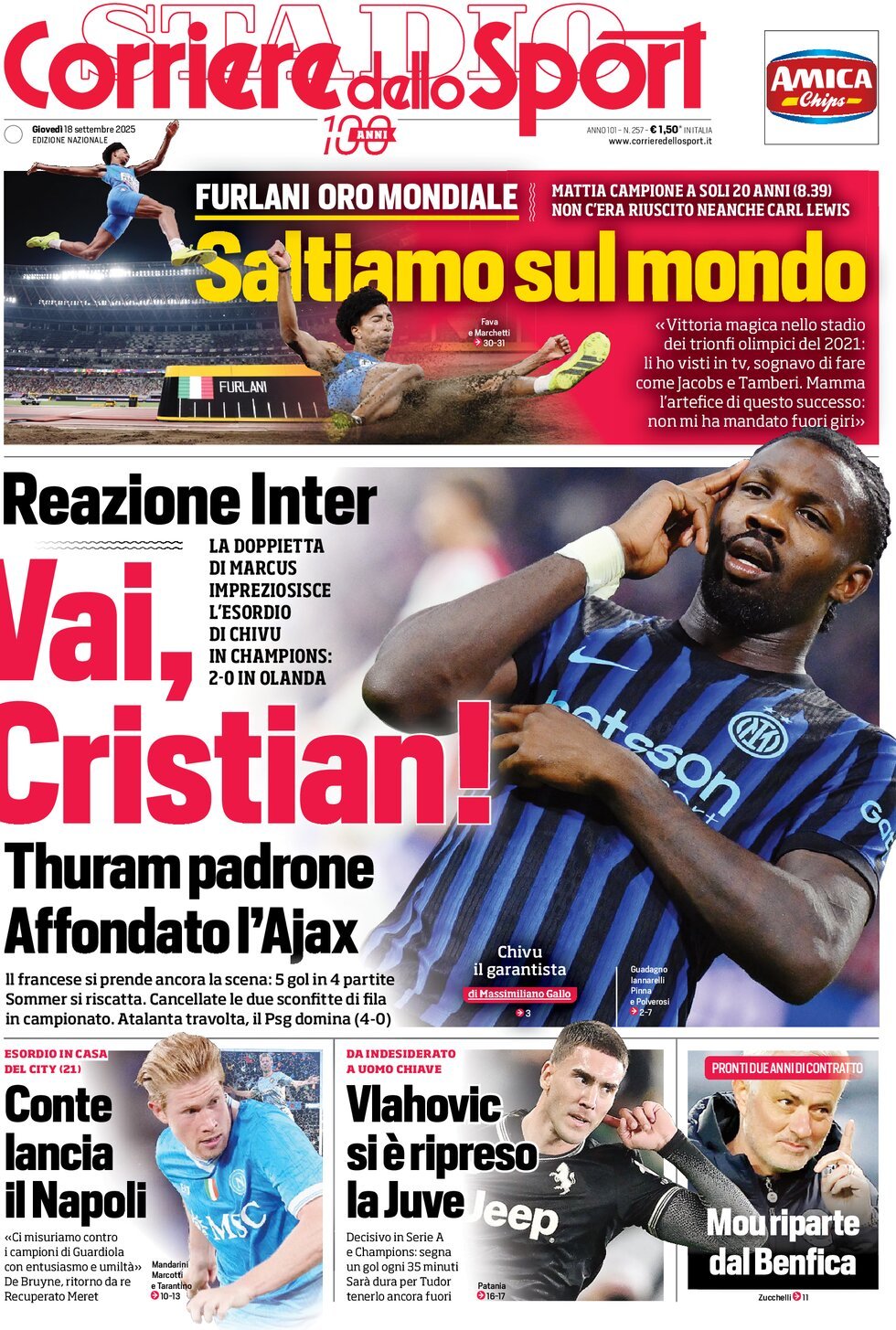 Corriere Dello Sport, prima pagina