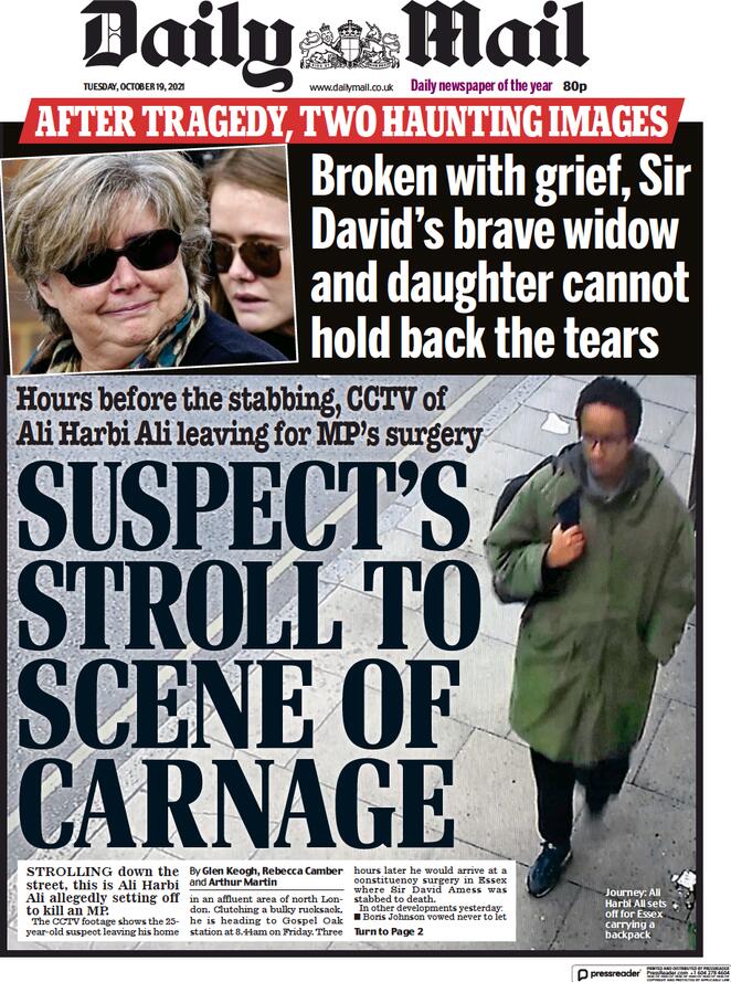 Daily Mail (UK), prima pagina
