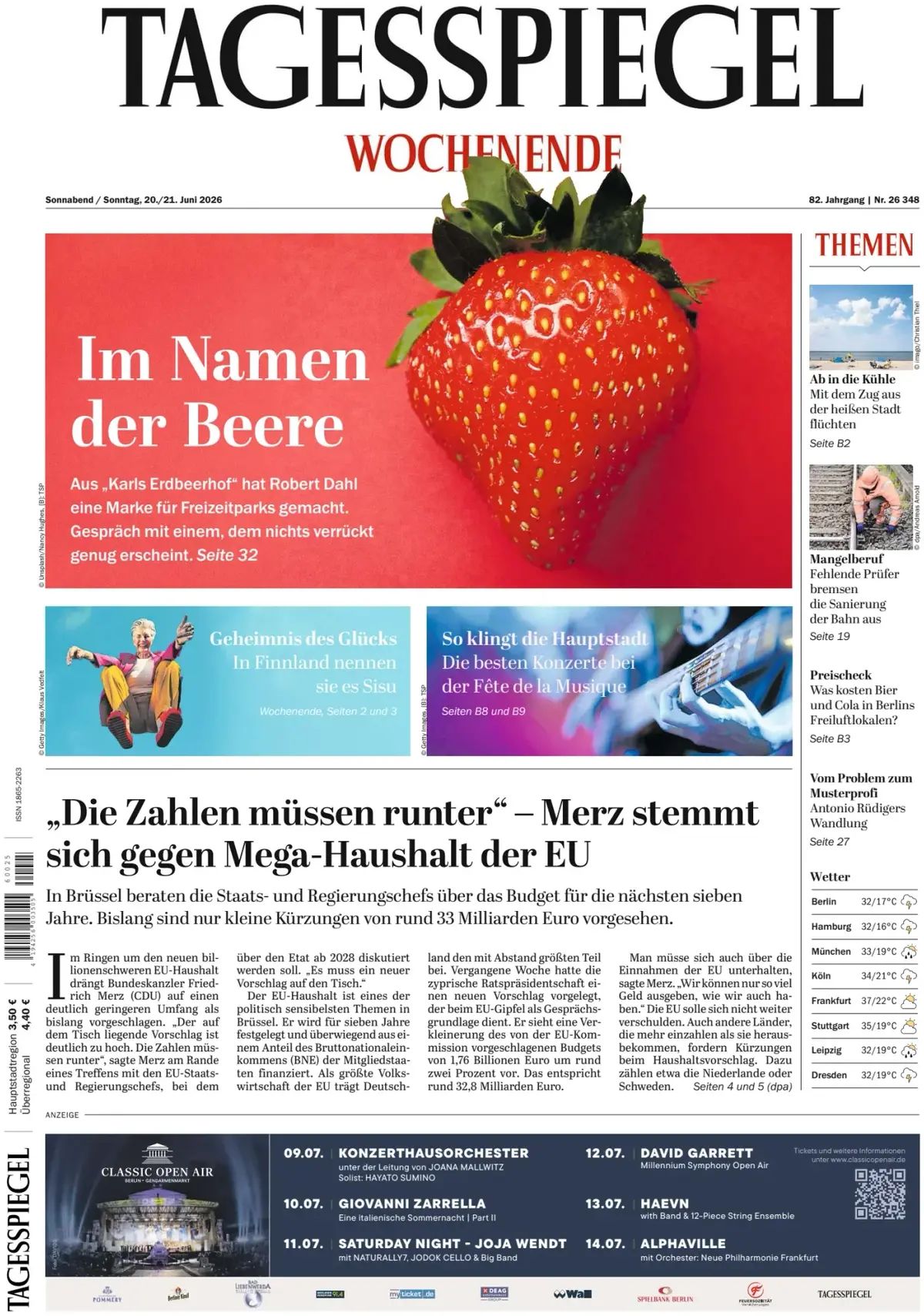 Der Tagesspiegel (Germania), prima pagina