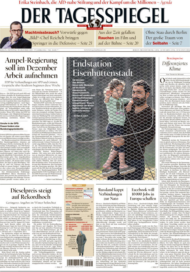 Der Tagesspiegel (Germania), prima pagina