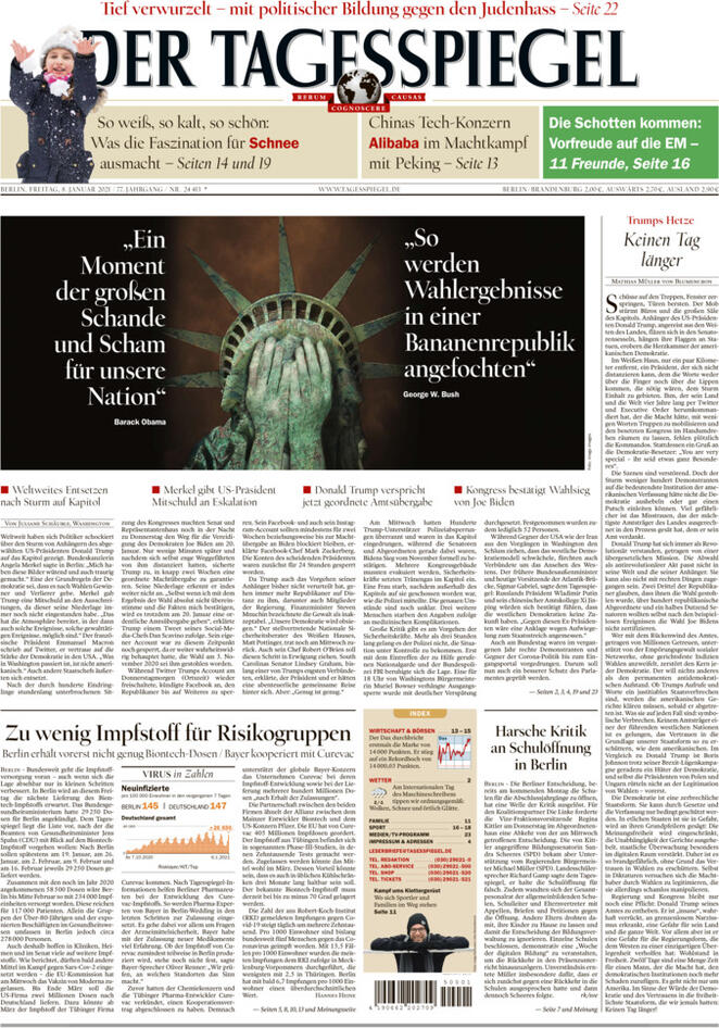 Der Tagesspiegel (Germania), prima pagina