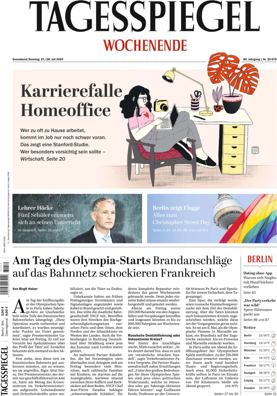 Der Tagesspiegel (Germania), prima pagina