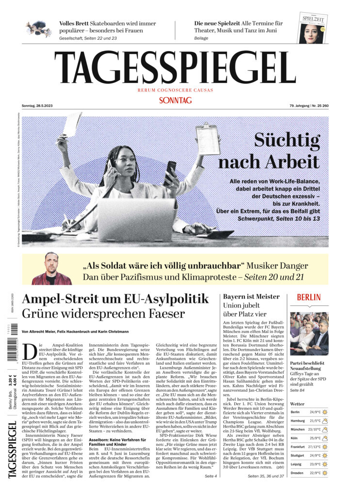Der Tagesspiegel (Germania), prima pagina