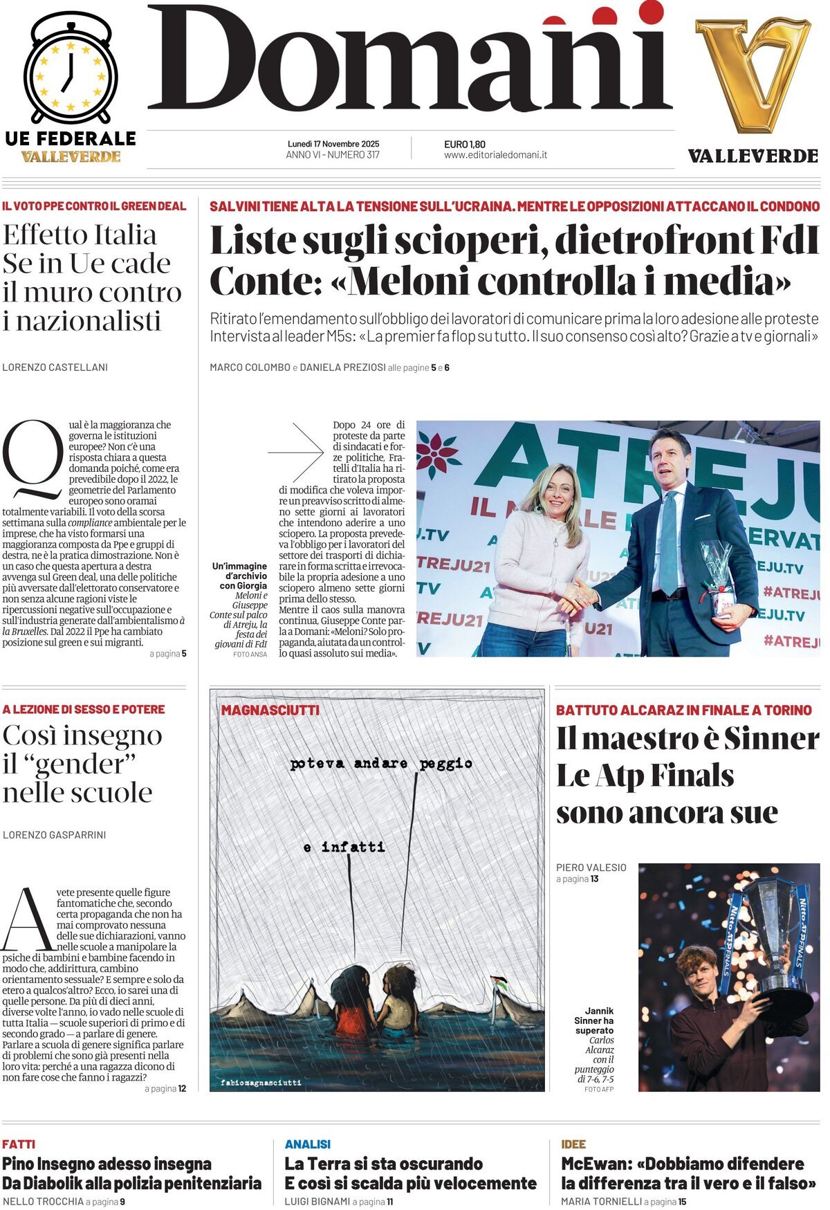 Domani, prima pagina