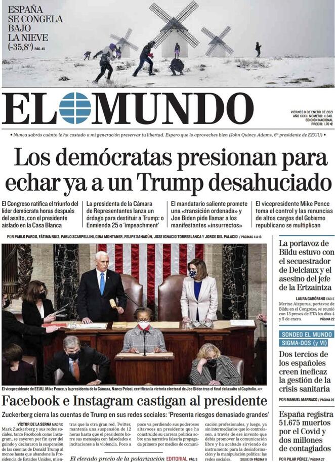 El Mundo (Spagna), prima pagina