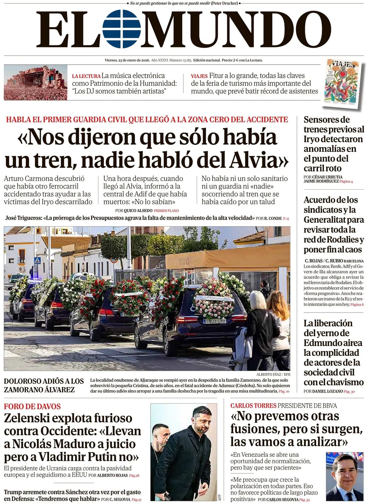 El Mundo (Spagna), prima pagina