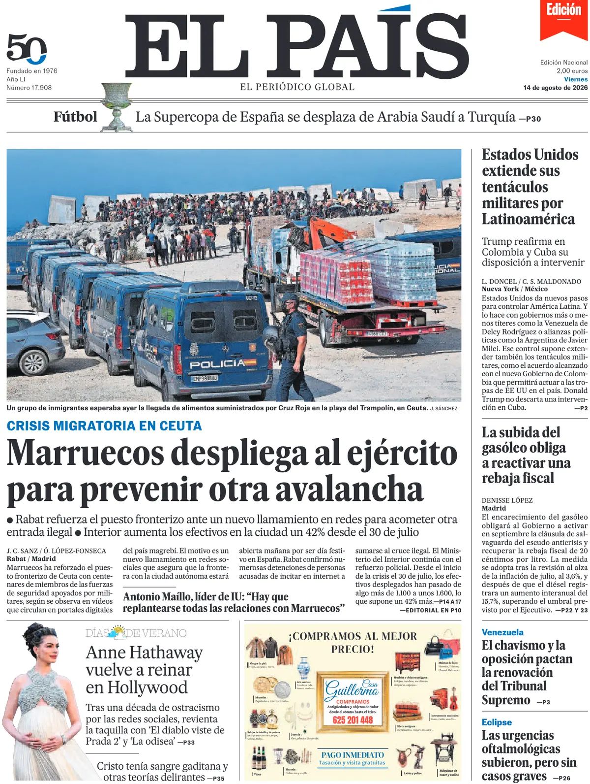 El Pais (Spagna), prima pagina