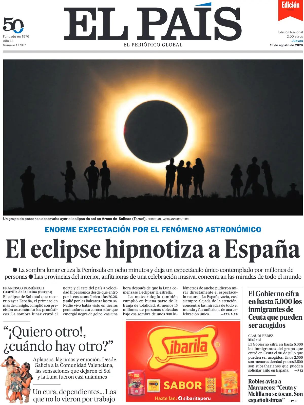 El Pais (Spagna), prima pagina