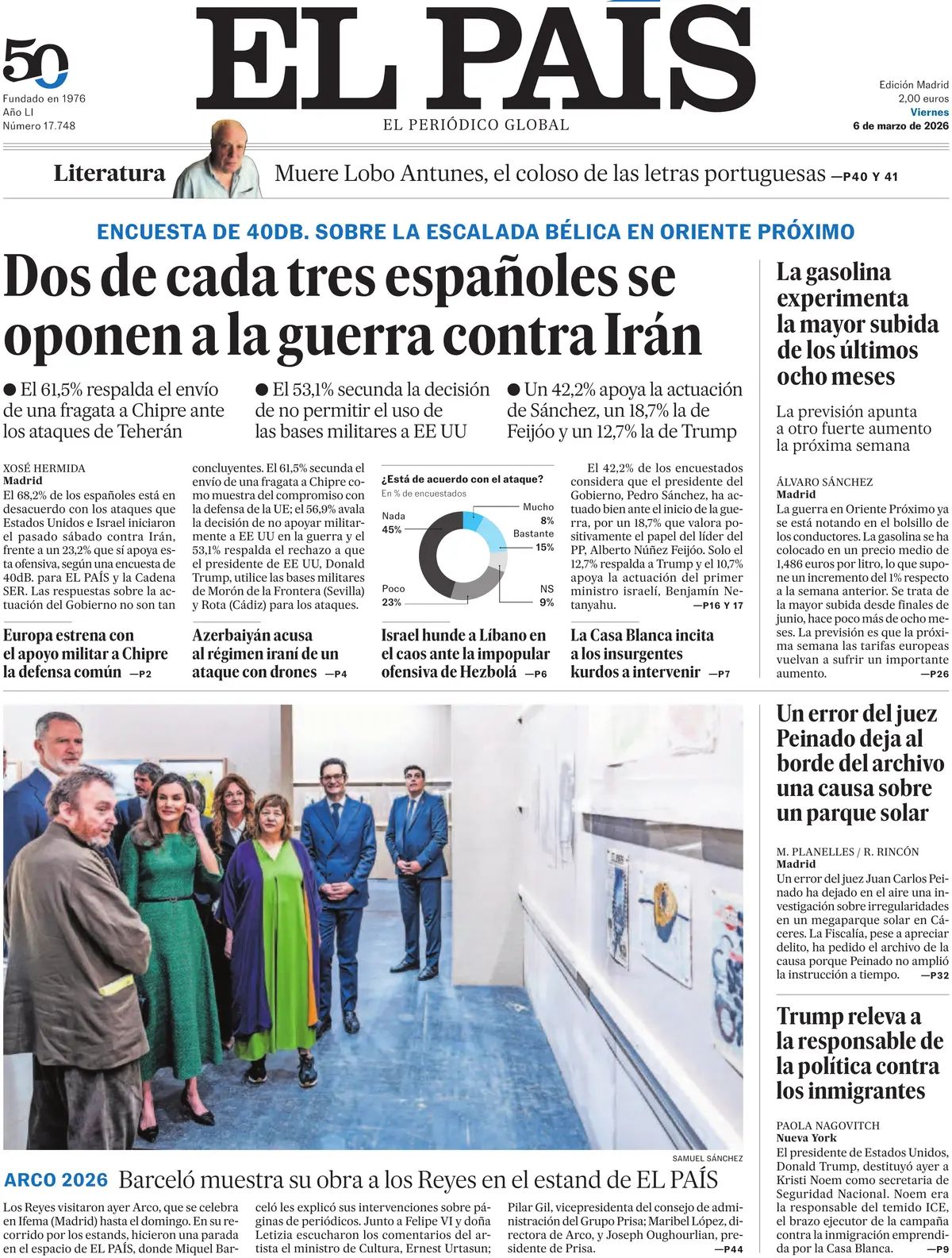 El Pais (Spagna), prima pagina