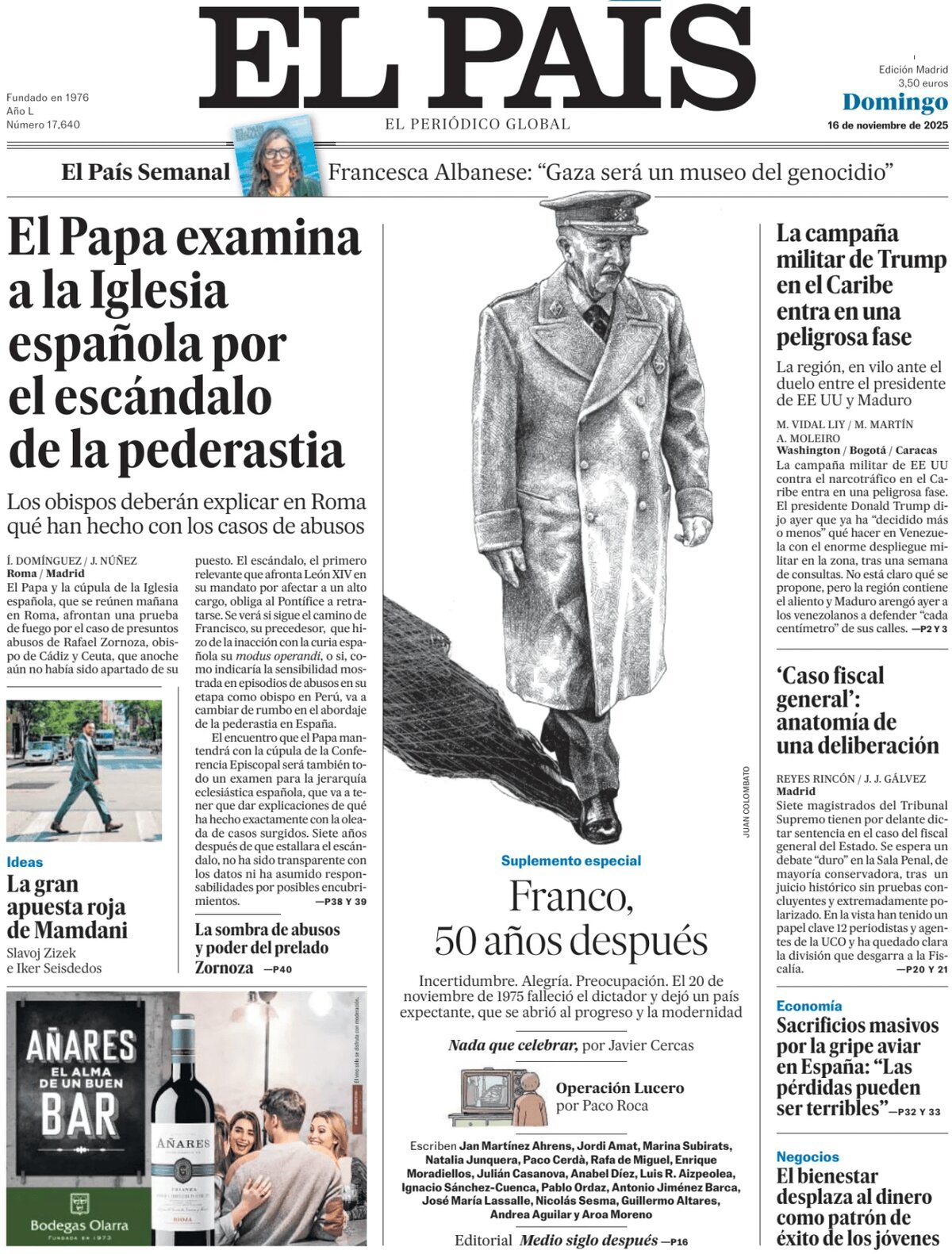 El Pais (Spagna), prima pagina
