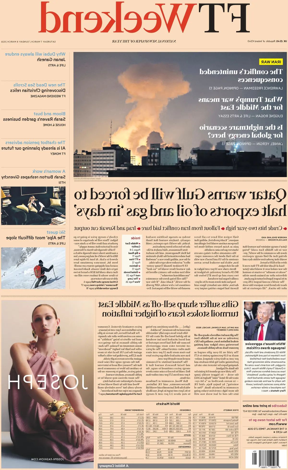 Financial Times (UK), prima pagina