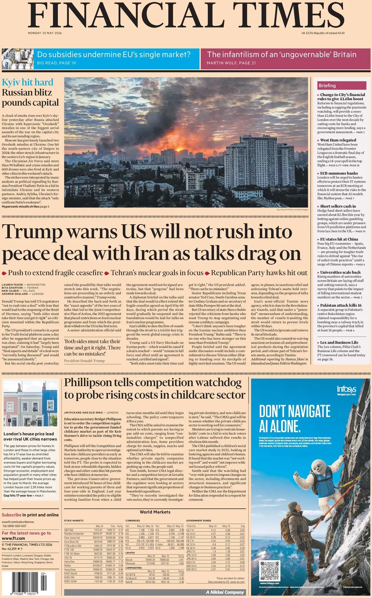 Financial Times (UK), prima pagina