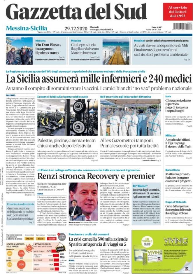 Prima pagina «Gazzetta Del Sud» Giornali.it