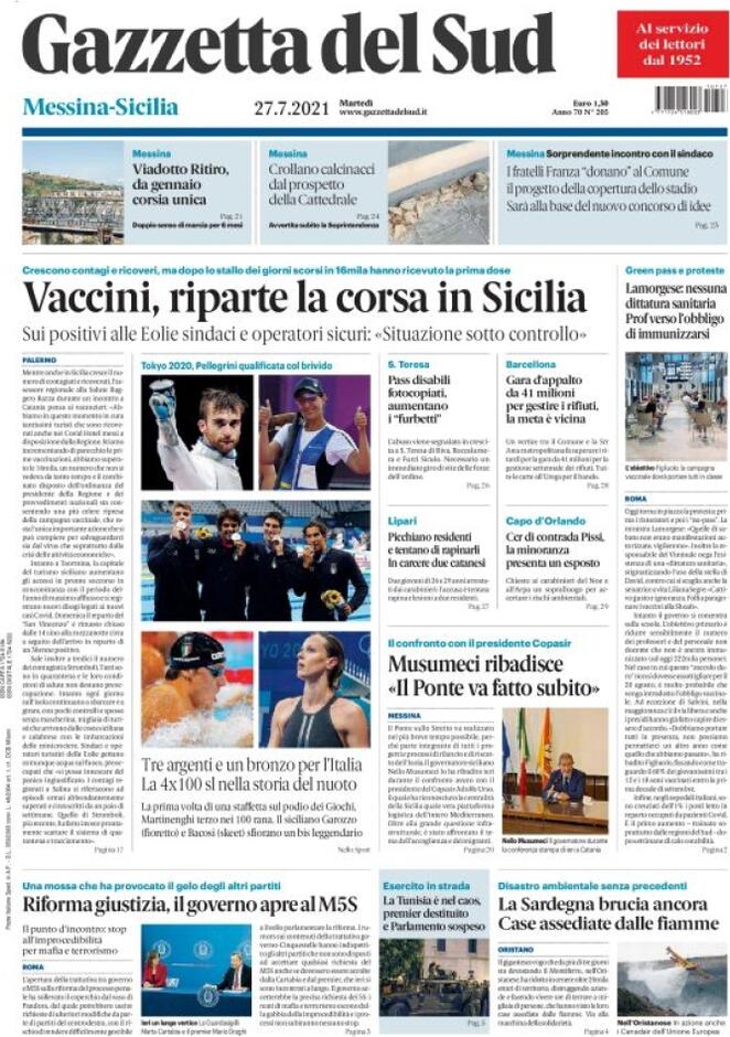 Gazzetta Del Sud, prima pagina