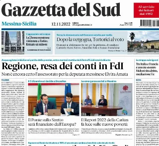 Gazzetta Del Sud, prima pagina