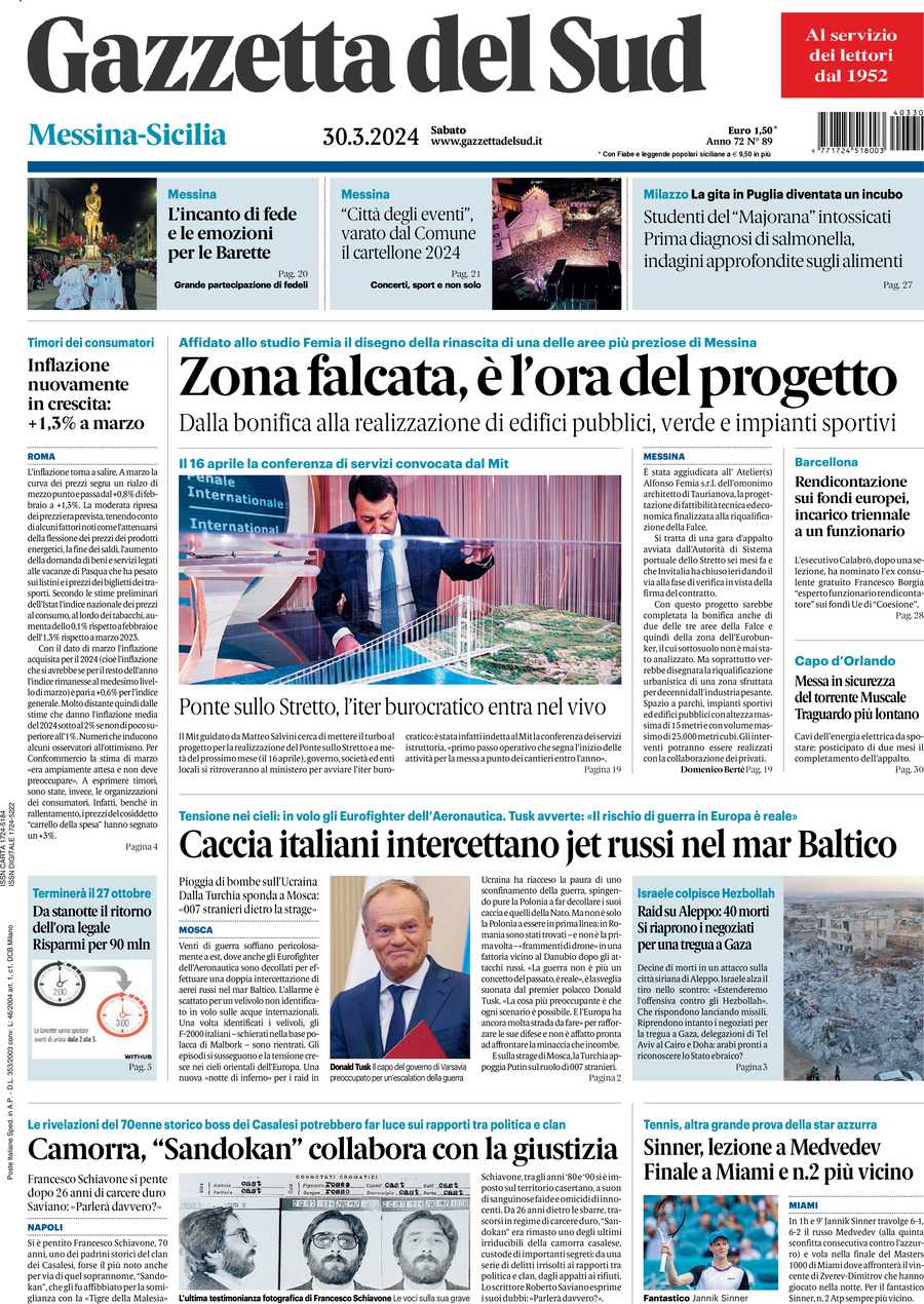 Prima pagina Gazzetta Del Sud Giornali.it