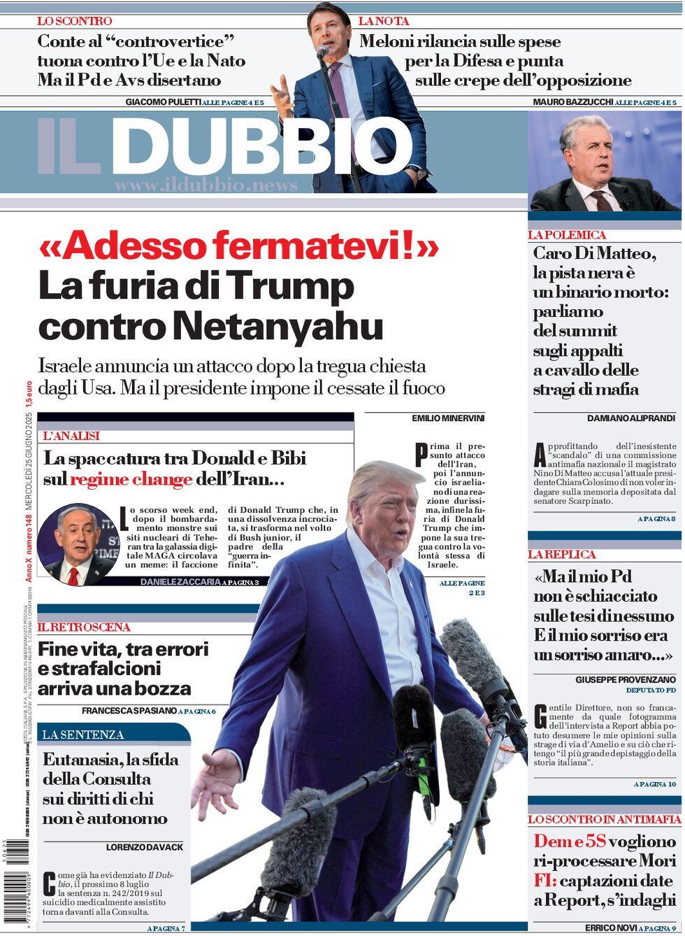 Il Dubbio, prima pagina