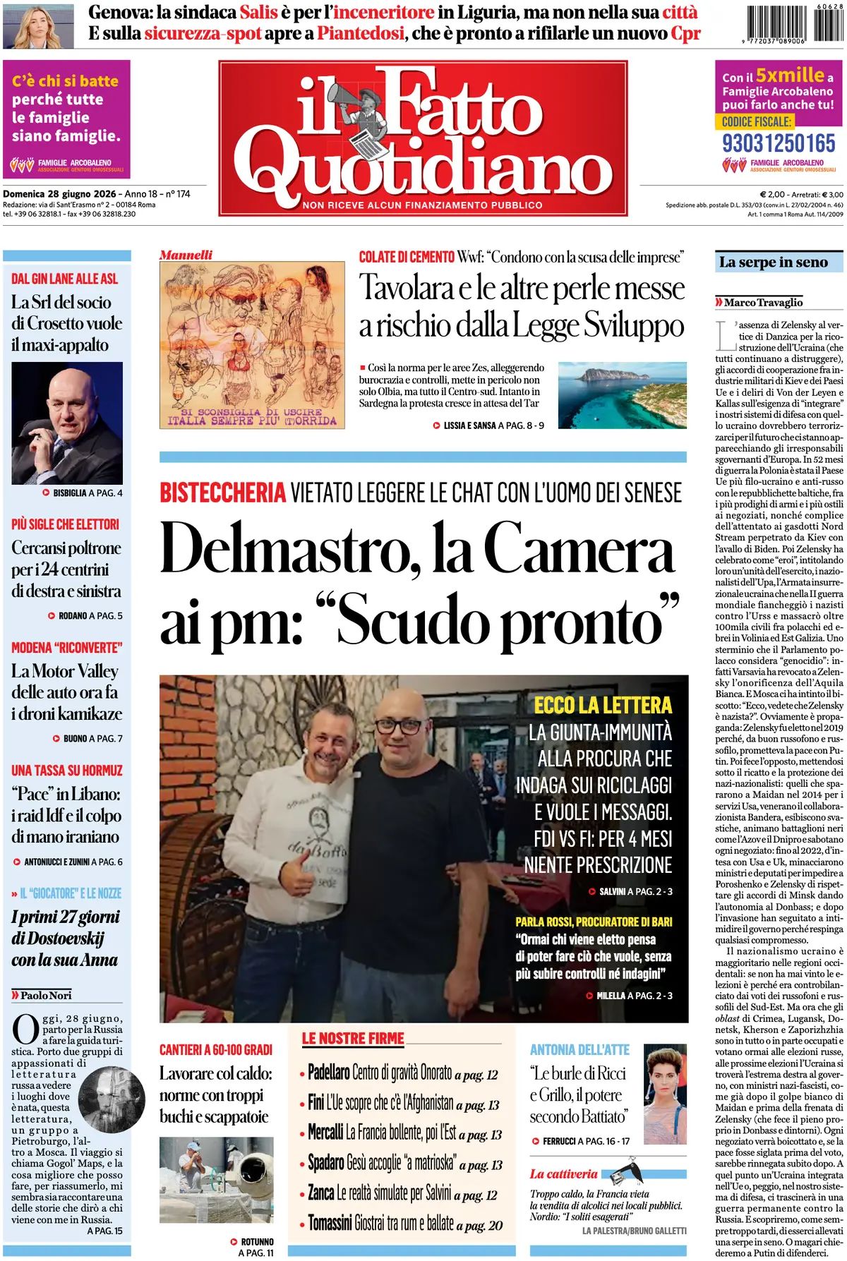 Il Fatto Quotidiano, prima pagina