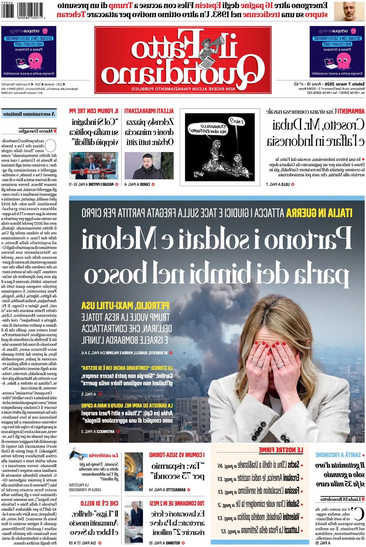 Il Fatto Quotidiano, prima pagina