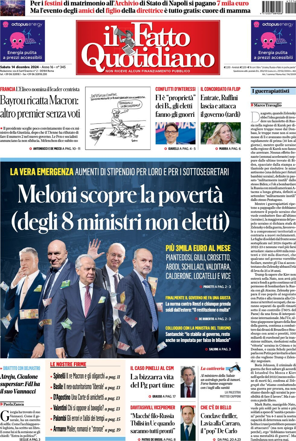 Il Fatto Quotidiano, prima pagina