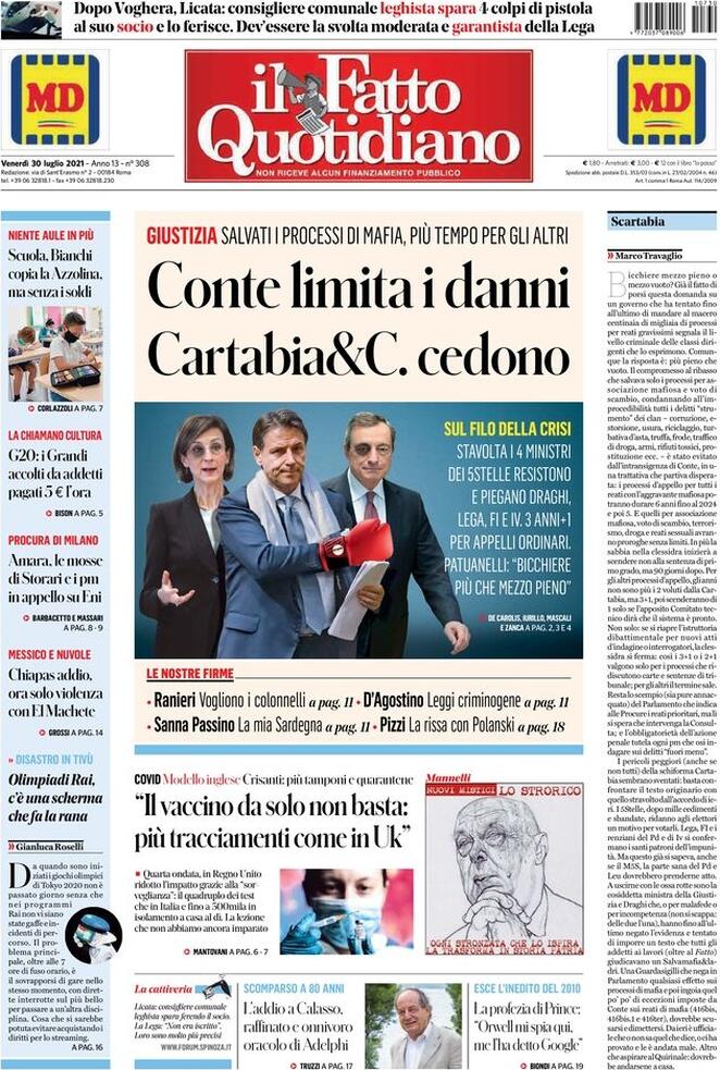 Il Fatto Quotidiano, prima pagina