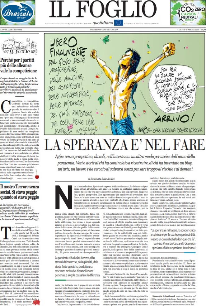 Il Foglio, prima pagina
