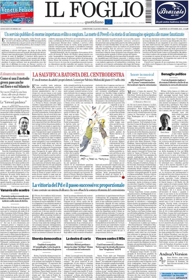 Il Foglio, prima pagina