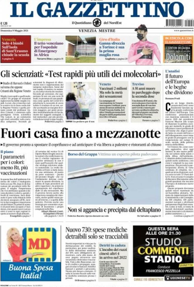 Il Gazzettino, prima pagina