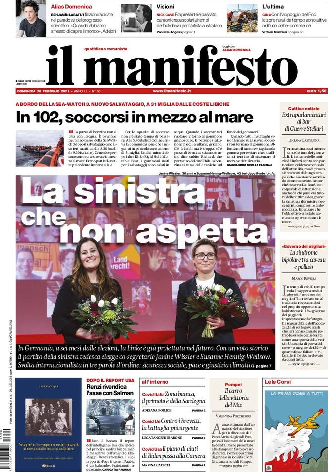 Il Manifesto, prima pagina