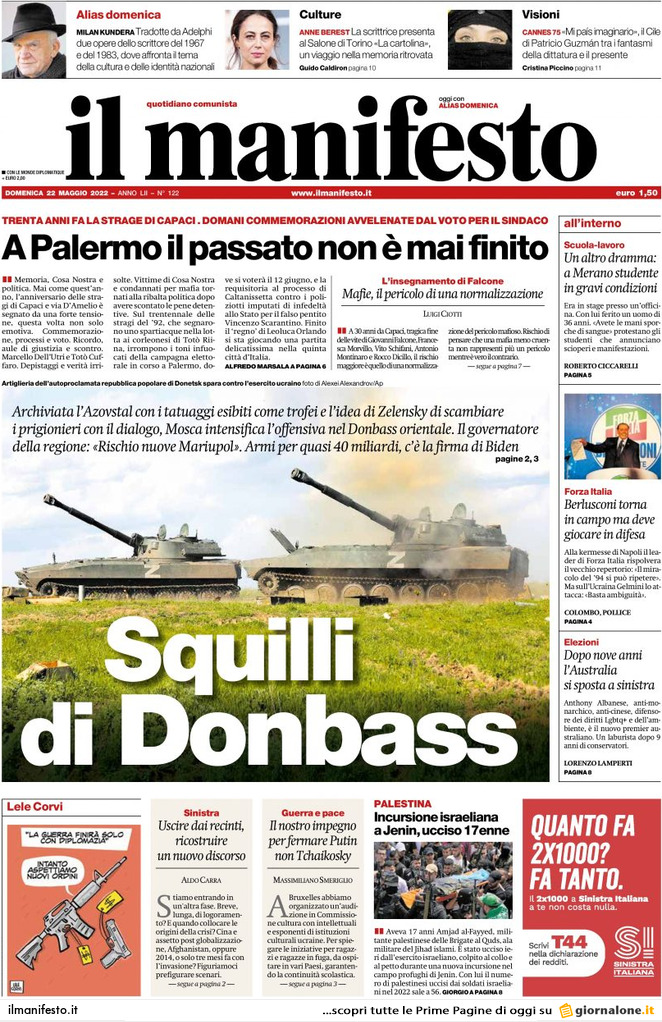 Il Manifesto, prima pagina