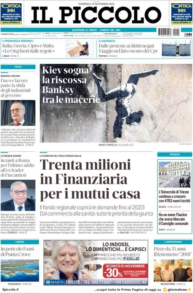 Prima pagina «Il Piccolo» Giornali.it