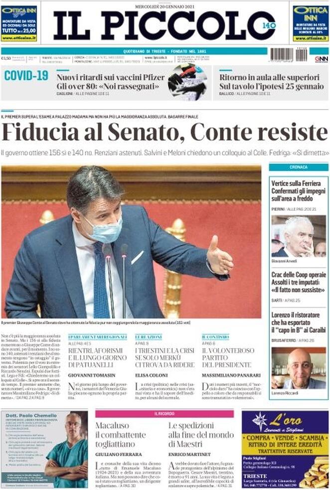 Il Piccolo, prima pagina