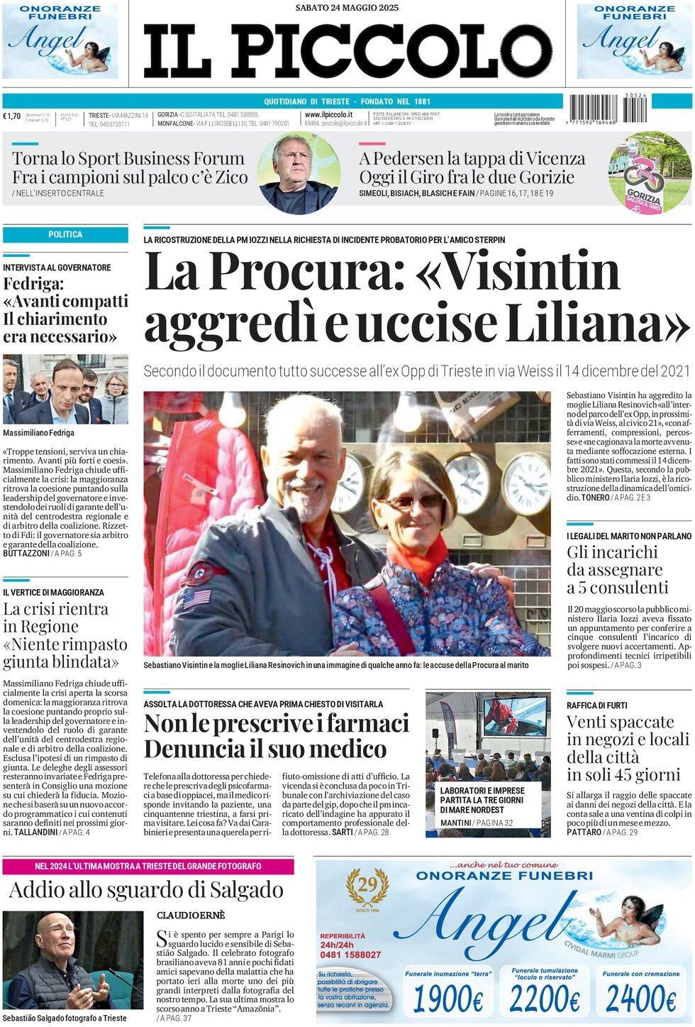 Il Piccolo, prima pagina