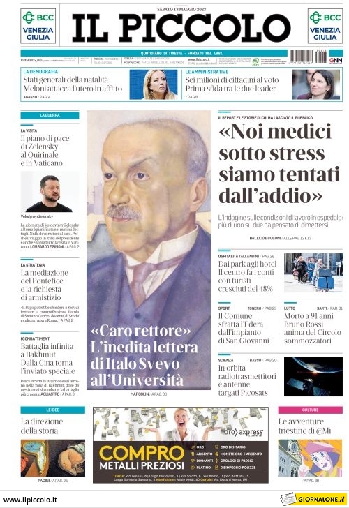 Prima pagina «Il Piccolo» Giornali.it