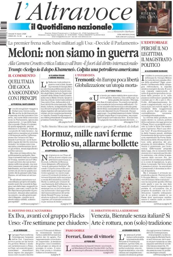 Il Quotidiano Del Sud, prima pagina