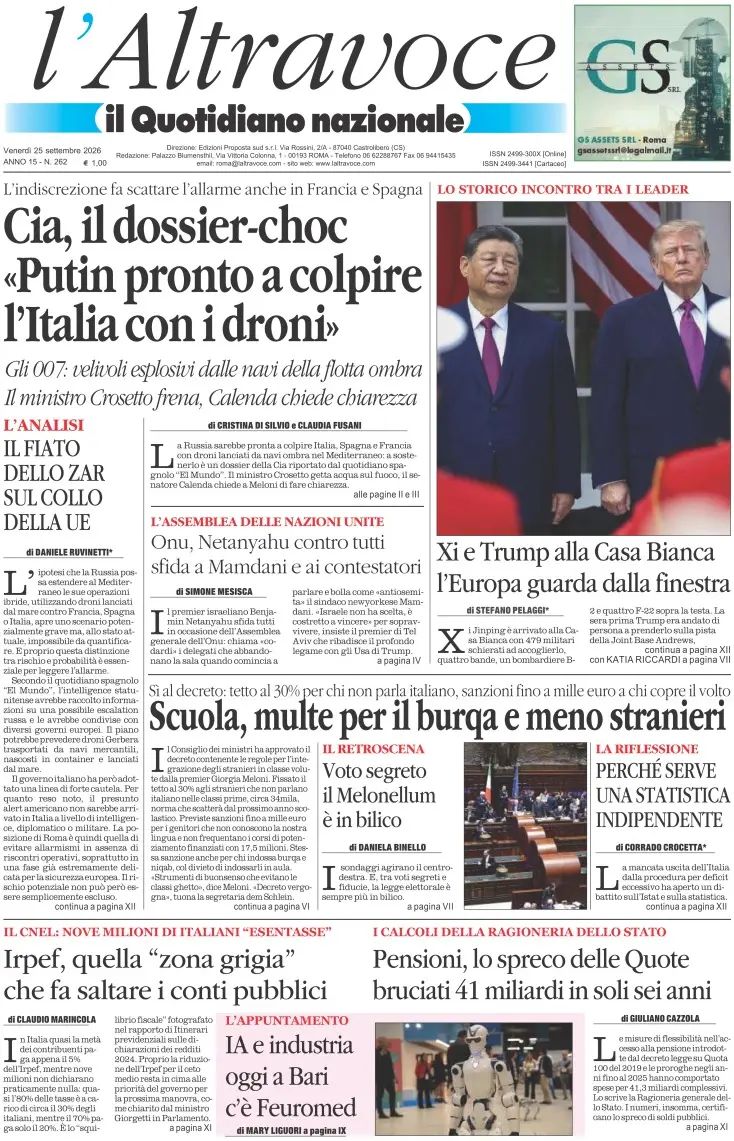 Il Quotidiano Del Sud, prima pagina